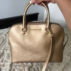 Michael Kors Champagne Colored Leather Bowler Bag